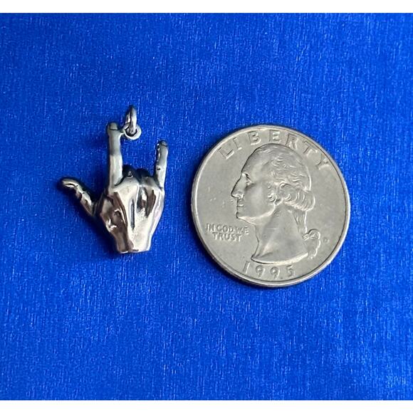 Sterling Silver I Love You Sign Necklace - Picture 7 of 7